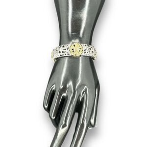 Starfish Bracelet Stretchy Two-Tone Sand Dollar Open Designs